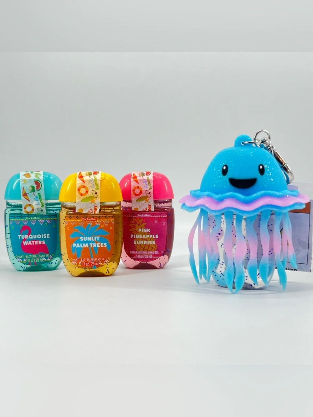 NWT BBW Light-Up Jellyfish PocketBac Holder + 3 Tropical PocketBacs Gift Set